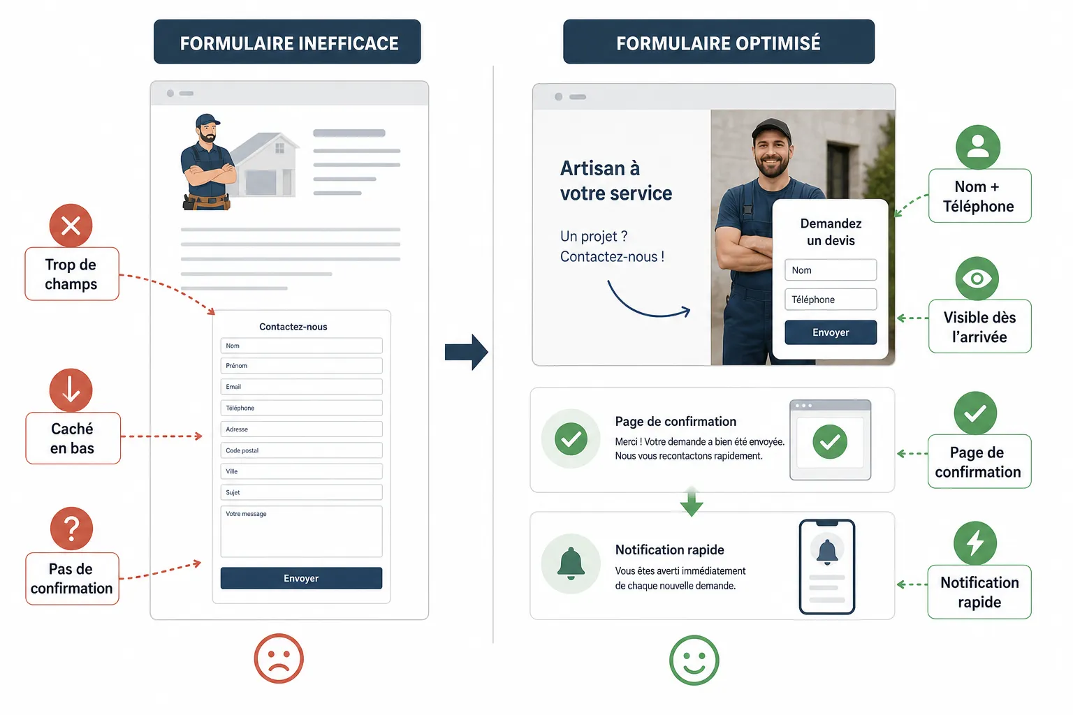 Formulaire de contact artisan : pourquoi personne ne l'utilise